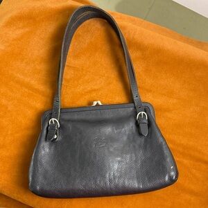 IL BISONTE Black Mini Satchel Handbag